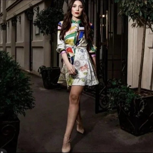 (NOT FOR SALE) FOR SNWT ZARA Zodiac Paisley Chain Print Belt Tie Dress Small - Picture 5 of 11